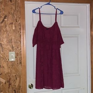 Beautiful off the shoulder maroon dress
